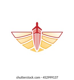 Airplane - Stock vector logo template concept illustration.