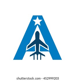 Airplane - Stock vector logo template concept illustration.