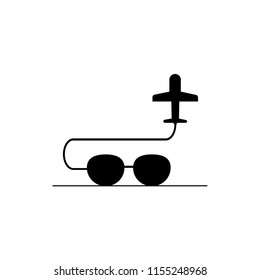 Airplane and sunglasses icon