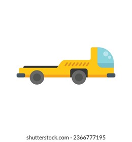 Airplane support truck icon flat vector. Ground airport. Cargo aviation isolated