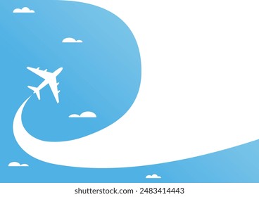 airplane swirl background concept template to design poster logo brand design vector