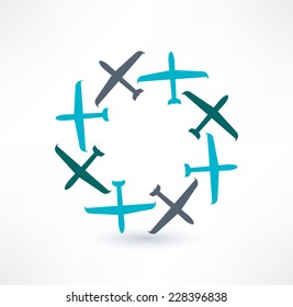 Airplane symbol. Design logo.