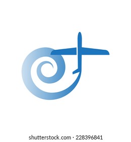 Airplane symbol. Design logo.