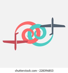 Airplane symbol. Design logo.