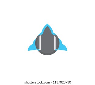Airplane symbol fly wing, aircraft icon drone