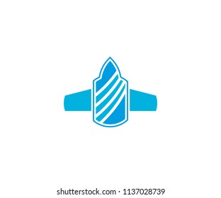 Airplane symbol fly wing, aircraft icon drone