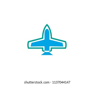 Airplane symbol fly wing, aircraft icon drone