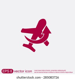 airplane symbol . icon of air travel
