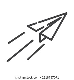 icono del símbolo del avión desde la ilustración del vector de papel