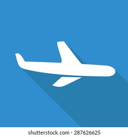 airplane symbol with a long shadow