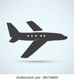 airplane symbol on a white background