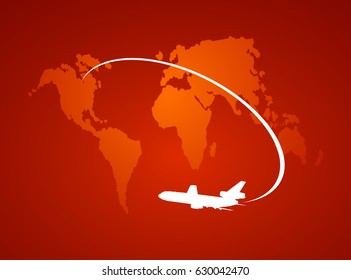Airplane symbol red vector design