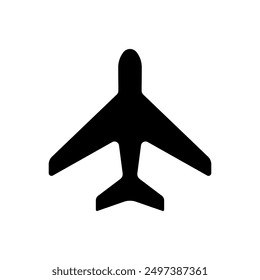 Airplane symbol, airplane sign icon, white background