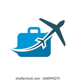 Airplane Symbol. Suitcase Icon. Logo. vector eps 10.