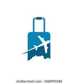 Airplane Symbol. Suitcase Icon. Logo. vector eps 10.