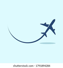 airplane symbol. Travel around the World airPlane logo. Vector illustratio