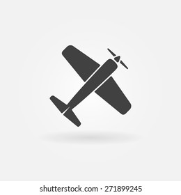 Airplane symbol - vector black plane logo or symbol