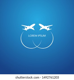 Airplane symbol vector design logo element