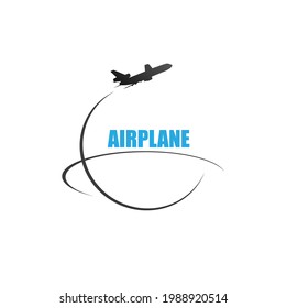 Símbolo del avión elemento del logotipo de diseño del vector en blanco