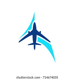 travel logo template sun sea flying stock vector royalty free