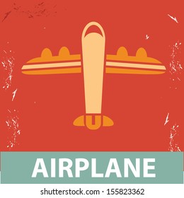 Airplane symbol,vintage style,vector