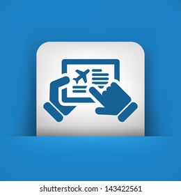 Airplane tablet booking icon