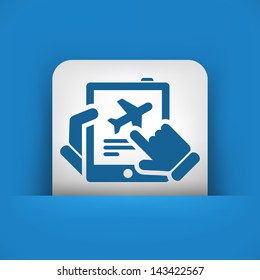 Airplane tablet booking icon