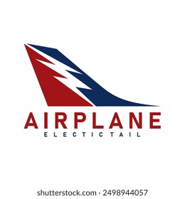 airplane tail electric logo simple iillustration vector