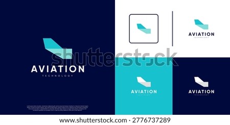 airplane tail logo, aviation symbol, digital services, ticket booking, travel, graphic design template.