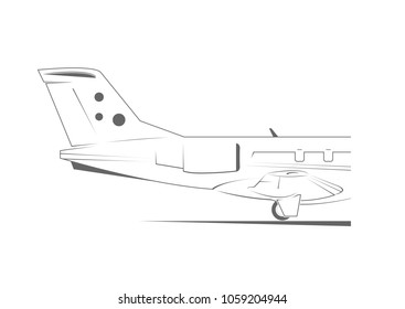 Airplane tail. Vector illustration.