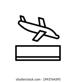 Airplane, Take Off, Landing Line Icon Logo Illustration Vector Isolated. Travel and Tourism Icon-Set. Suitable for Web Design, Logo, App, and Upscale Your Business.