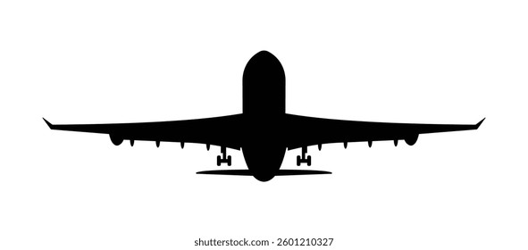 airplane take off silhouette vector design illustration