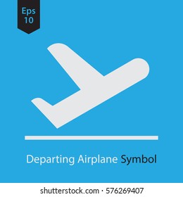 Airplane Takeoff Vector Icon. Departure Flight. Web Icon. Flat Symbol Style. Simple Graphic Design. Vector Illustration