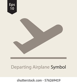 Airplane Takeoff Vector Icon. Departure Flight. Web Icon. Flat Symbol Style. Simple Graphic Design. Vector Illustration
