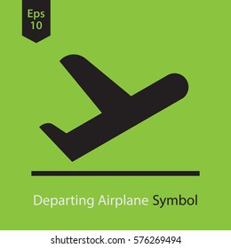 Airplane Takeoff Vector Icon. Departure Flight. Web Icon. Flat Symbol Style. Simple Graphic Design. Vector Illustration