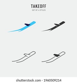 airplane takeoff vector icon transportation