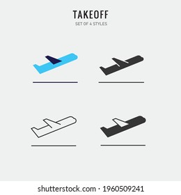 airplane takeoff vector icon transportation