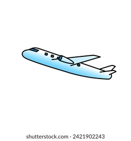 Airplane taking off side view illustration