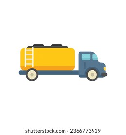 Airplane tank truck icon flat vector. Ground airport. Support aircraft isolated