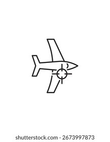 Zielsymbol des Flugzeugs, Symbol der besten Vektorlinie.
