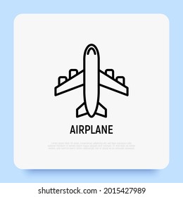 Airplane thin line icon. Aviation, transport. Vector illustration.