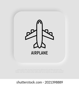 Airplane thin line icon. Aviation, transport. Vector illustration.