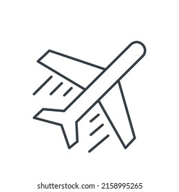 Airplane thin line icon. Element of simple icon for websites, web design, mobile app, info graphics. Thin line icon for website design and development, app development on white background