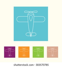airplane thin line icon set