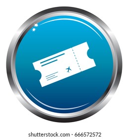 Airplane Ticket 2 Blue Icon