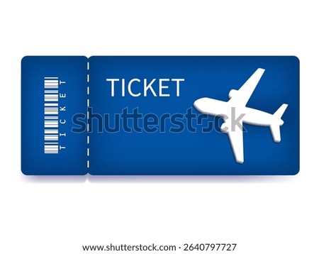 Airplane ticket in 3d style. Vector illustration. Ticket. Airplane image