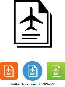 Airplane ticket / Boarding pass icon 