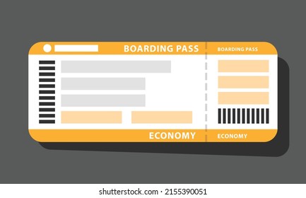 billete de avión, tarjeta de embarque, ilustración vectorial
