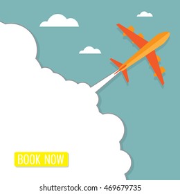 airplane ticket booking concept background vector illustration