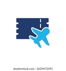 bilhete de avião colorido ícone vetor design bom para web ou aplicativo móvel